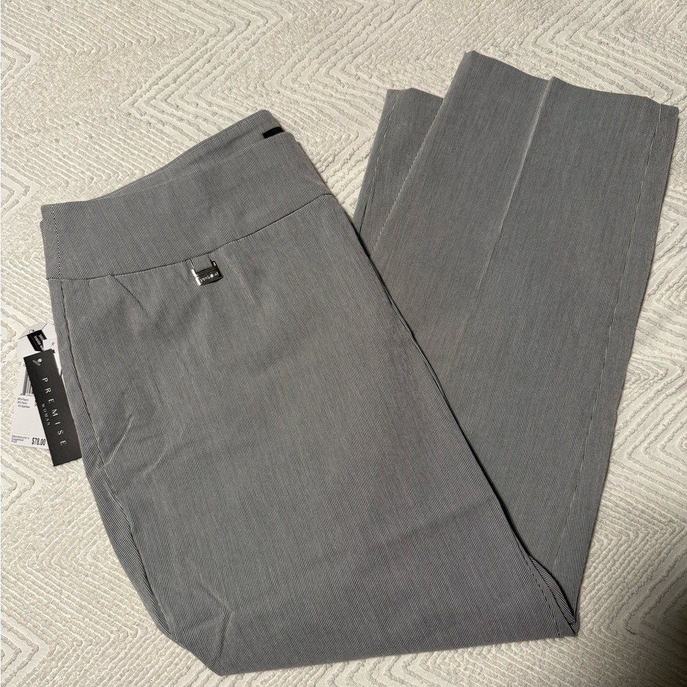 Premise Black and White Striped Pants